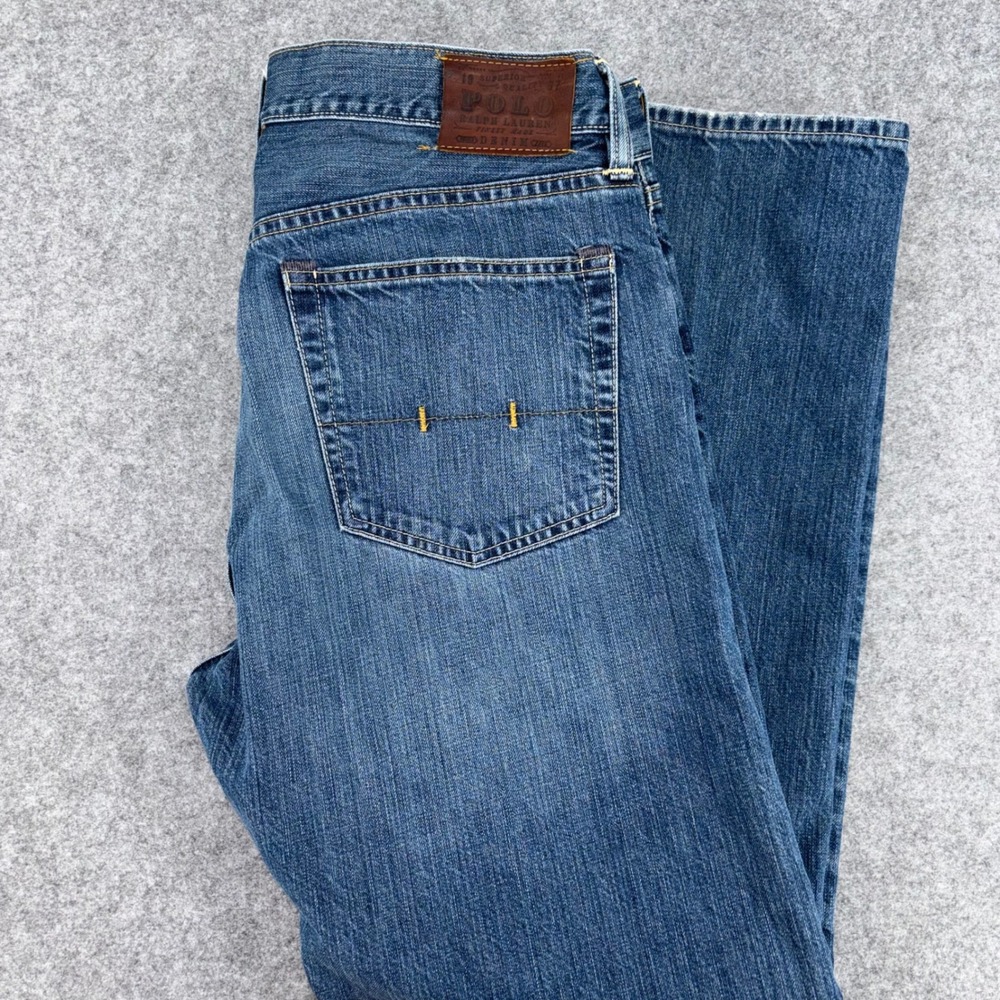 Polo Ralph Lauren Classic 867 Mens Blue Denim Straight Leg Jeans 33x30